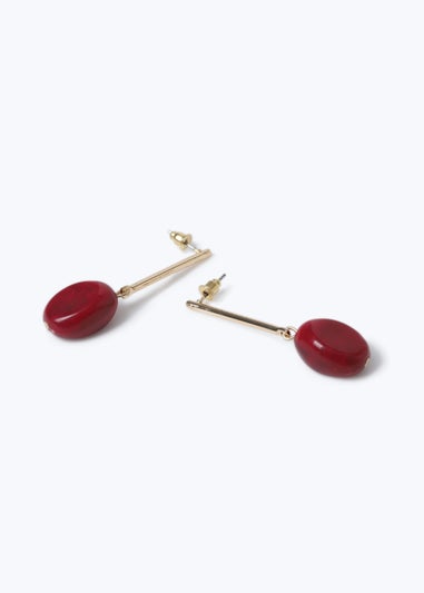 Red Stick Drop Earrings