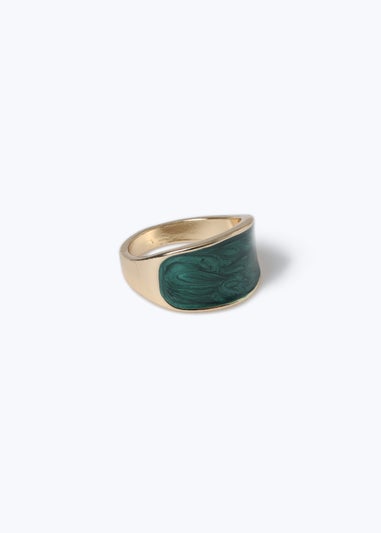 Muse Green Enamel Ring
