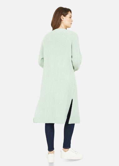 Yumi Sage Green Knitted Maxi Cardi
