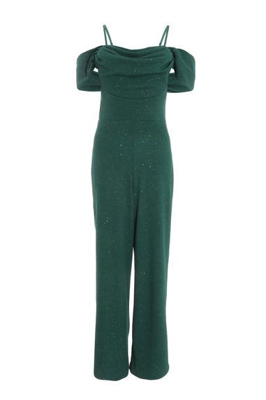 Quiz Green Glitter Palazzo Jumpsuit