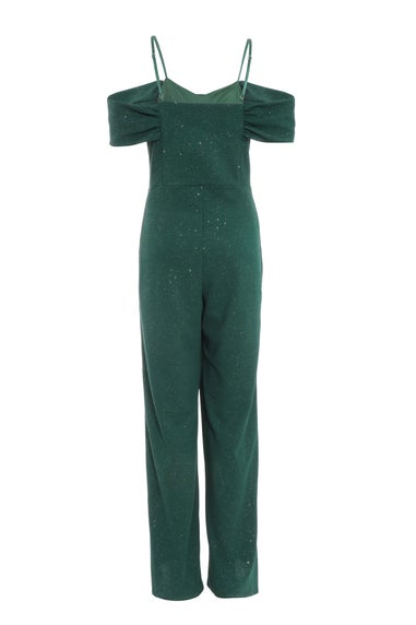 Quiz Green Glitter Palazzo Jumpsuit