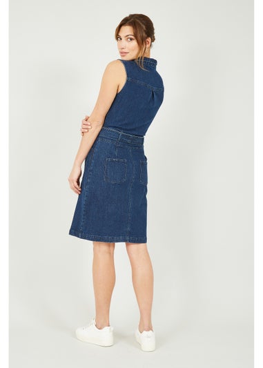 Yumi Sleeveless Denim Stretch Utility Dress