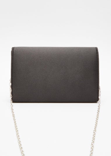 Quiz Black Diamante Trim Clutch Bag