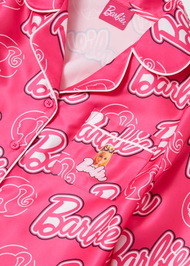 Girls Pink Barbie Satin Pyjama Set (4-12yrs)