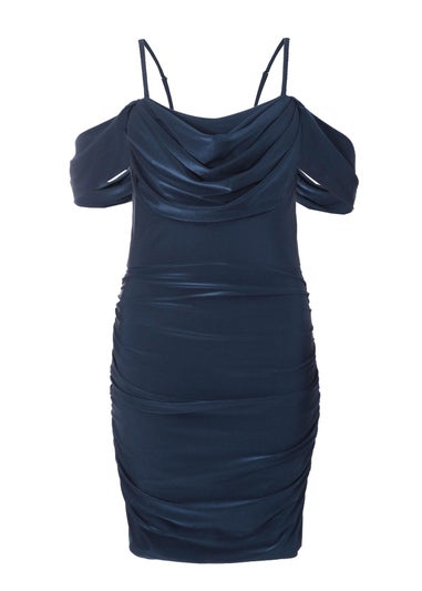Quiz Blue Ruched Bodycon Mini Dress