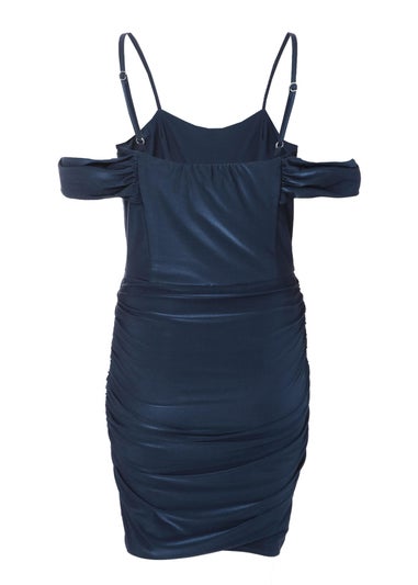 Quiz Blue Ruched Bodycon Mini Dress