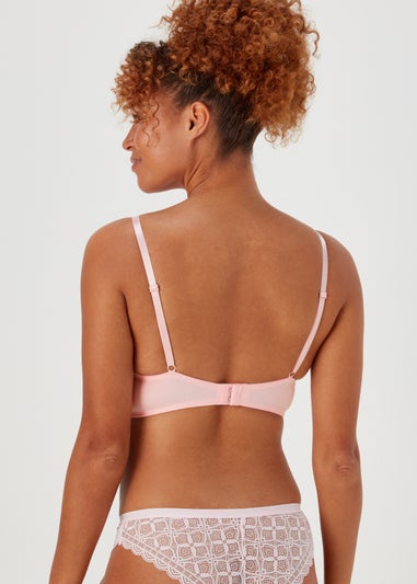 2 Pack Pink & Charcoal Non Wired Plunge Bras