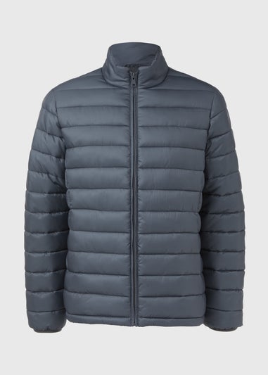 Grey Funnel Puffer Jacket