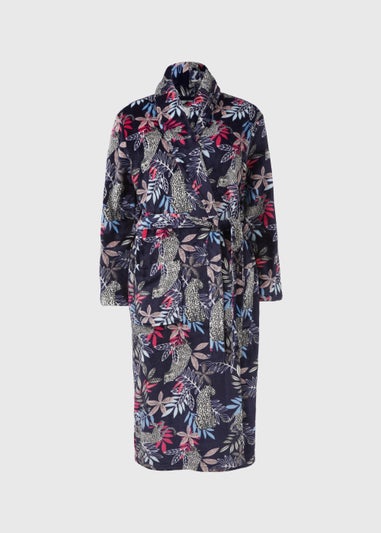 Navy Floral Dressing Gown