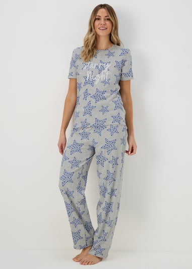 Grey Marl Starry Night Pyjama Set