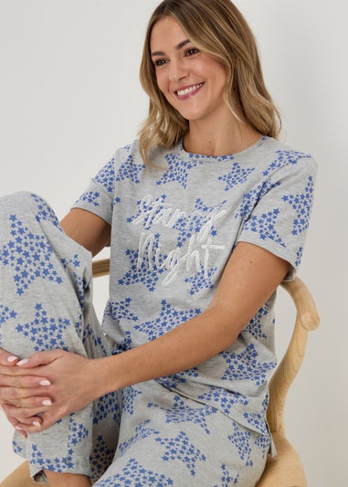 Grey Marl Starry Night Pyjama Set