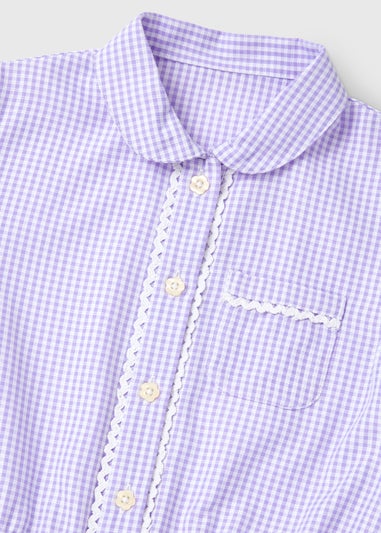 Lilac Gingham Traditional School Dress (3-14yrs)