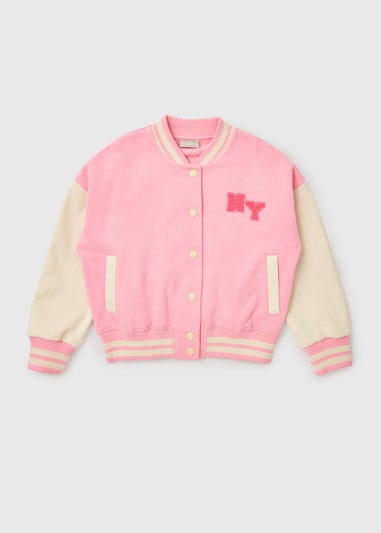 Girls Pink Varsity Jacket (7-13yrs)