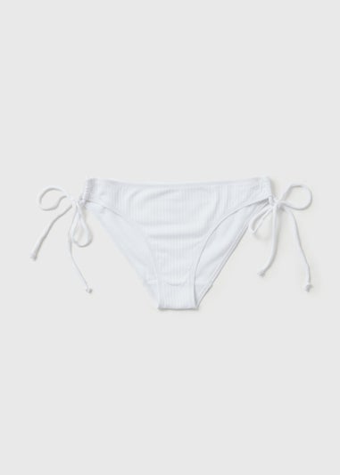 White Triangle Rib Bikini Bottoms