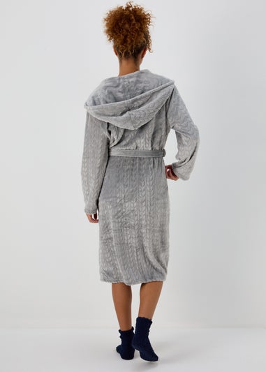 Grey Cable Dressing Gown