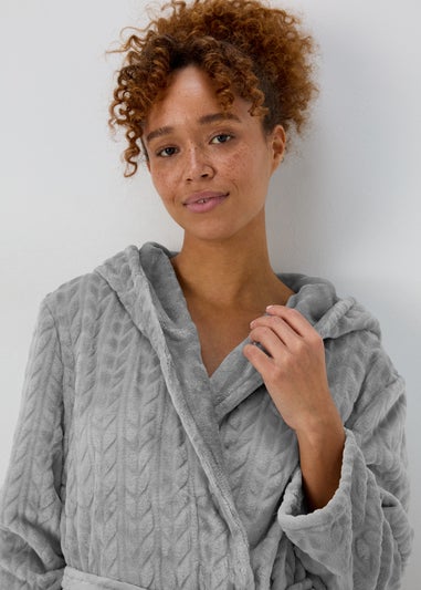 Grey Cable Dressing Gown