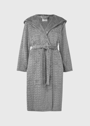 Grey Cable Dressing Gown