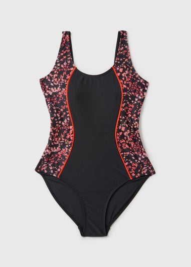 Souluxe Black Petal Print Swimsuit