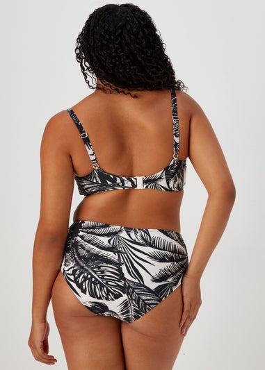 Black Print Midi Bikini Bottoms