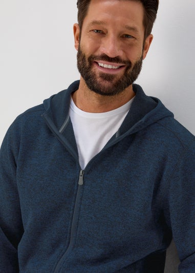 Lincoln Navy Blue Zipped Hoodie