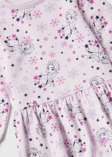 Kids Lilac Elsa Print Sweatshirt Dress (4-9yrs)