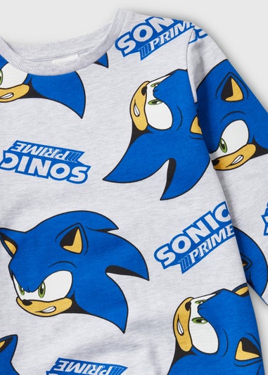 Kids Grey Sonic Prime Print Sweatshirt (5-12yrs)