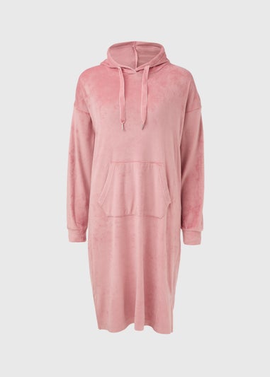 Pink Long Fleeced Hoodie