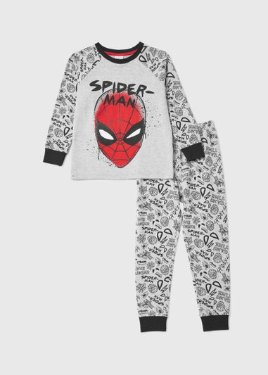 Kids Grey Spider-Man Print Pyjama Set (18mths-8yrs)