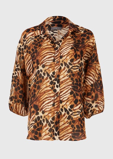 Brown Tiger Print Shirt