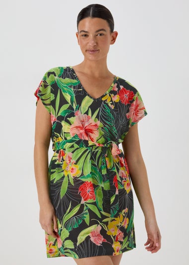 Multicoloured Floral Print Kaftan