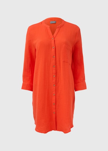 Orange Double Cloth Shirt
