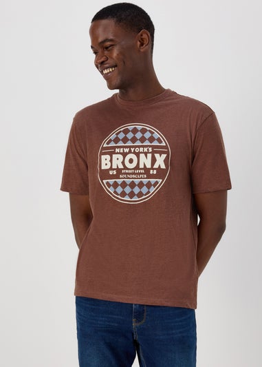 Brown Beer Print T-Shirt