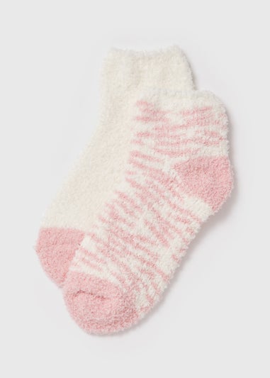 2 Pack Pink Animal Print Cosy Socks