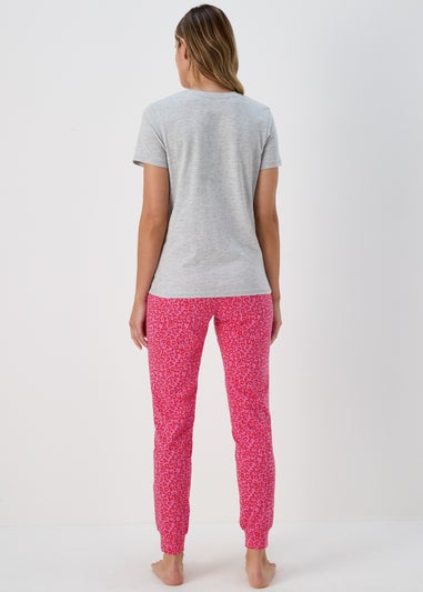 Pink Leopard Print Pyjama Bottoms