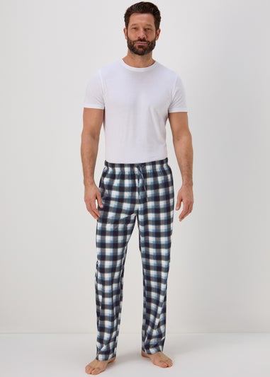 2 Pack Fleece Check Pyjama Bottoms