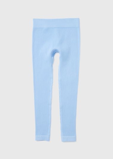 Girls Blue Seamless Leggings (7-15yrs)