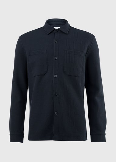 Navy Waffle Shacket