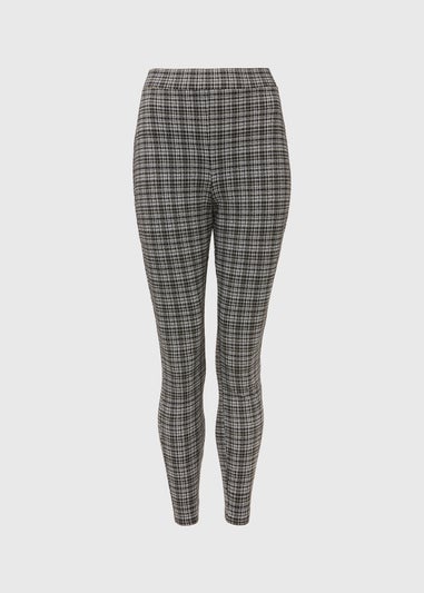 Black & White Check Textured Trousers