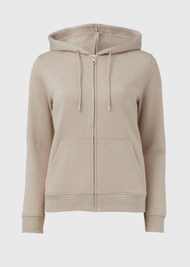 Beige Zip Up Hoodie