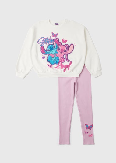 Girls Disney White Stitch Sweatshirt Set (4-11yrs)
