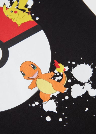 Kids Black Pokémon Print T-Shirt (5-12yrs)