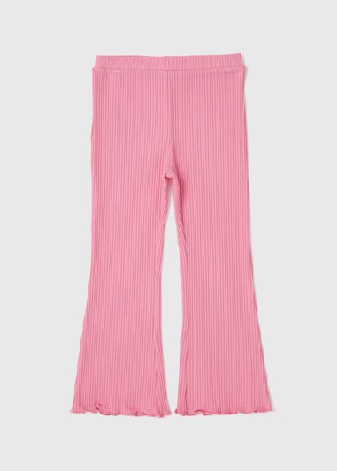 Girls Pink Mid Flare Leggings (1-7yrs)