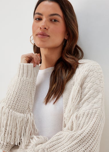 Ivory Fringe Cardigan