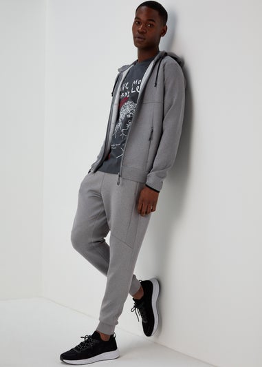 US Athletic Light Grey Two Tone Bonded Joggers