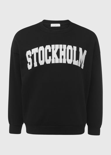 Black Stockholm Print Sweatshirt