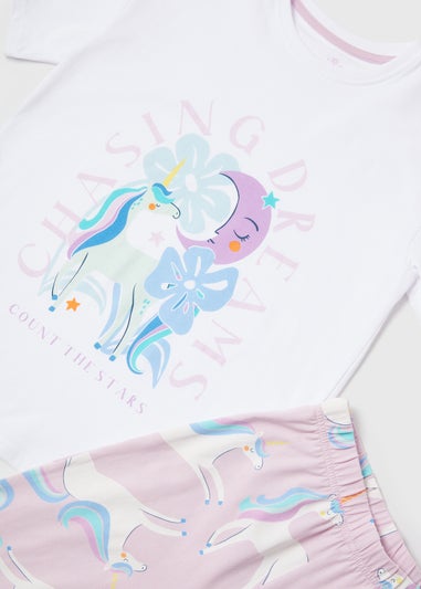 Girls Lilac Unicorn Pyjama Set (4-13yrs)