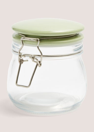 Green Clip Lock Glass Jar (10cm x 11cm)