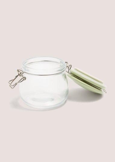 Green Clip Lock Glass Jar (10cm x 11cm)