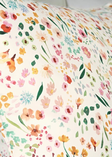Multicoloured Watercolour Floral Duvet Set