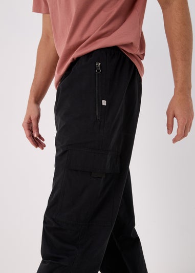Black Loose Fit Cargo Trousers